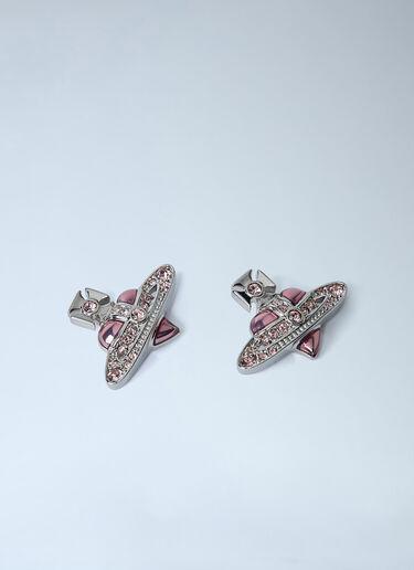Vivienne Westwood New Diamante Heart Earrings Silver vvw0262035
