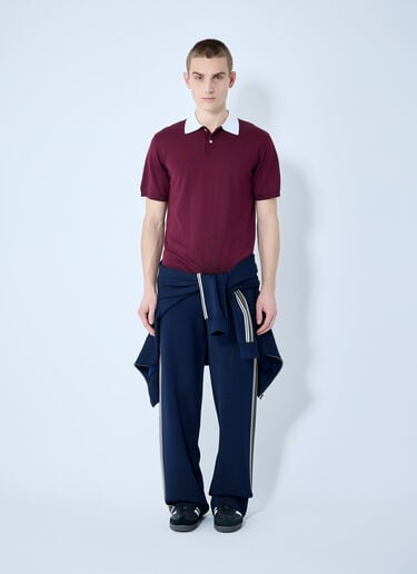 Wales Bonner Sun Polo Shirt Burgundy wbn0160006