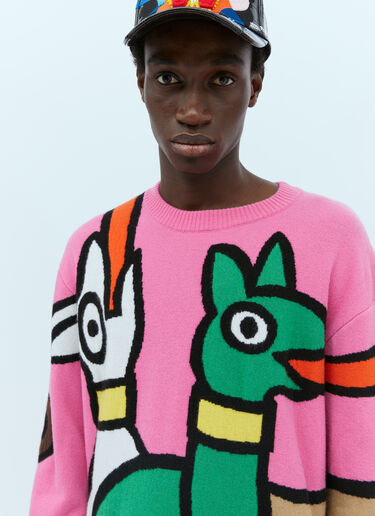 Walter Van Beirendonck 바이퍼 울 니트 스웨터 핑크 wlt0154007