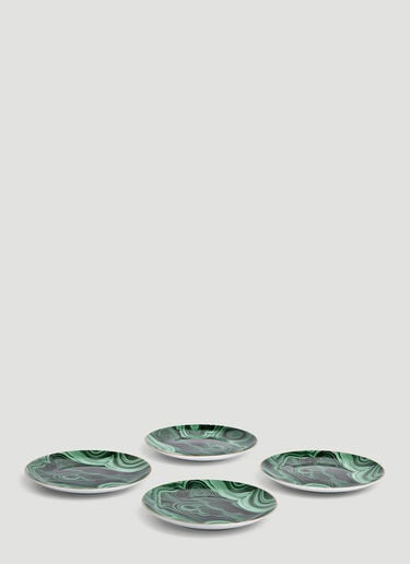 Set-of-Four Malachite Dessert Plates L'Objet Set-of-Four Malachite Dessert Plates Green wps0639519