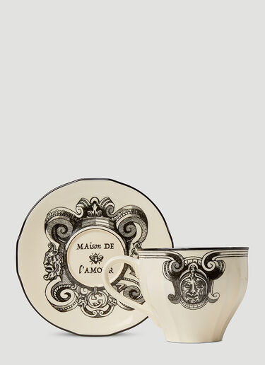 Gucci Set of Two Star Eye Demitasse Cup and Saucer White wps0644017