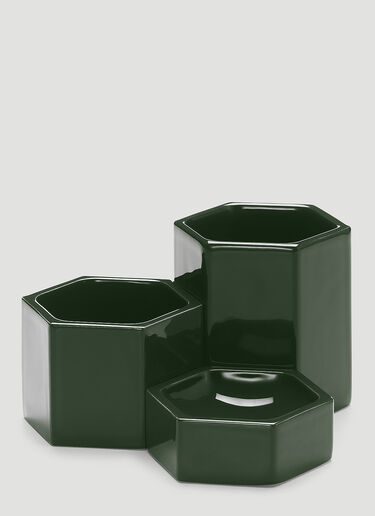 Set Of Three Hexagonal Containers Vitra Set Of Three Hexagonal Containers Green wps0644798