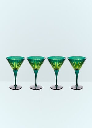 L'Objet Set Of Four Prism Martini Glasses Green wps0691628