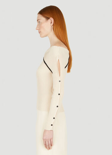 Reverse Ribbed Knit Top Wynn Hamlyn Reverse Ribbed Knit Top Beige wyh0247014
