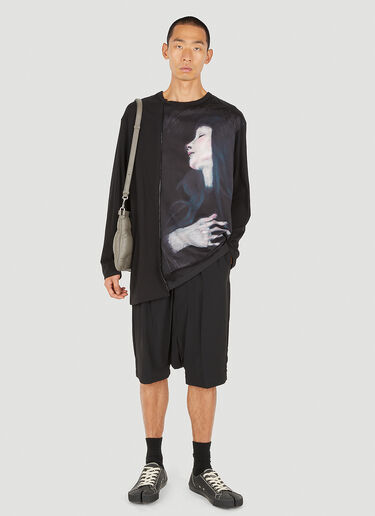 Yohji Yamamoto Graphic Print Long Sleeve T-Shirt Black yoy0150012