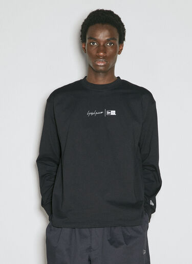 Yohji Yamamoto x NE 로고 프린트 맨투맨 블랙 yoy0154010