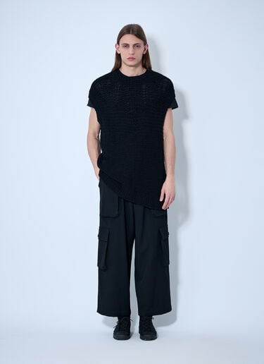 Wool Drawstring Track Pants Yohji Yamamoto Wool Drawstring Track Pants Black yoy0160003