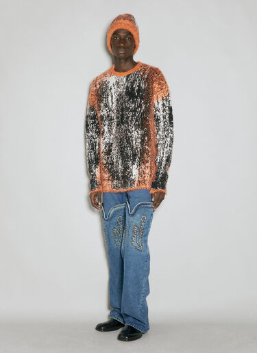 Gradient Hairy Knit Sweater Y/Project Gradient Hairy Knit Sweater Orange ypr0153006