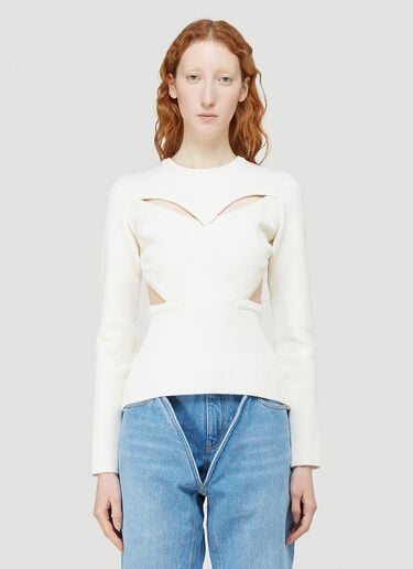Y/Project Cut-Out Knitted Sweater White ypr0242005