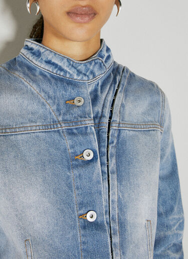 Hook And Eye Denim Moto Jacket Y/Project Hook And Eye Denim Moto Jacket Blue ypr0254021