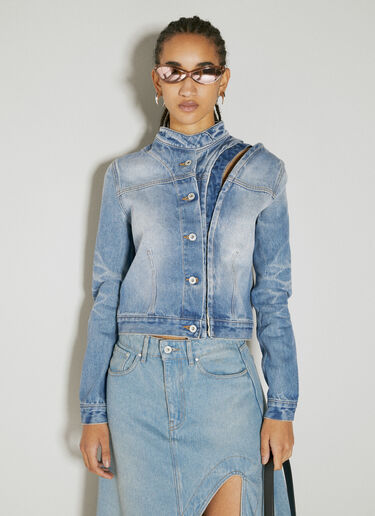 Hook And Eye Denim Moto Jacket Y/Project Hook And Eye Denim Moto Jacket Blue ypr0254021