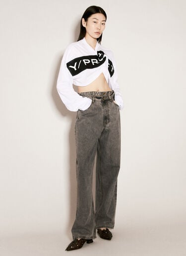 Y/Project Scrunched Logo Print T-Shirt White ypr0255002