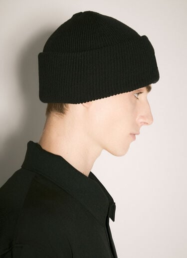 Y-3 Logo Patch Beanie Hat Black yyy0158028