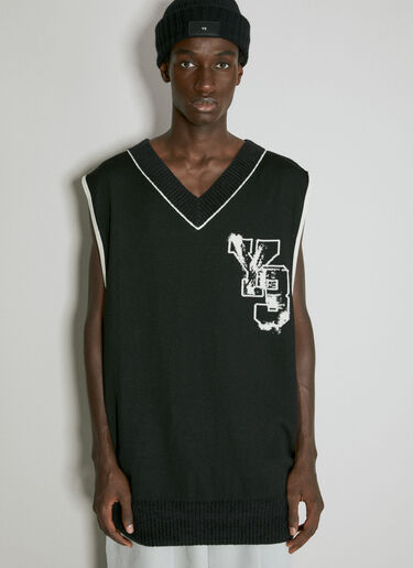 Logo Knit Vest Y-3 Logo Knit Vest Black yyy0354004