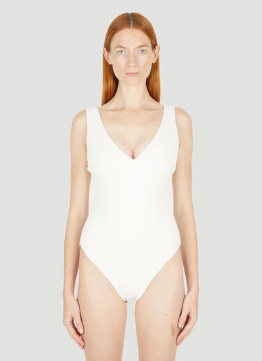 Lara Boucle Swimsuit Ziah Lara Boucle Swimsuit White zia0250002