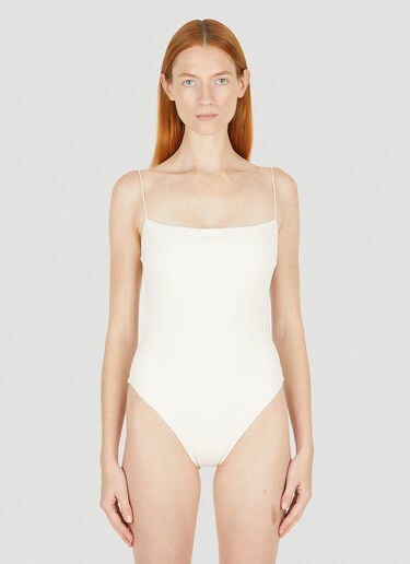 Ziah Bandeau Fine Strap Swimsuit White zia0250009