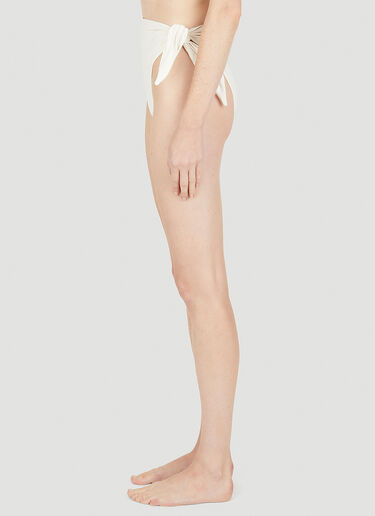 Asymmetric Tie Bikini Bottoms Ziah Asymmetric Tie Bikini Bottoms White zia0250011