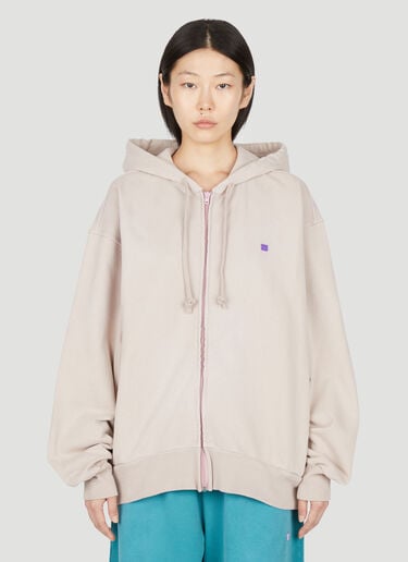 Acne Studios Zip Up Hooded Sweatshirt Beige acn0353017