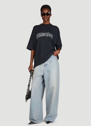 Balenciaga ダークウェーブ ラージフィットTシャツ ブラック bal0355005