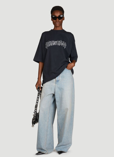ダークウェーブ ラージフィットTシャツ Balenciaga ダークウェーブ ラージフィットTシャツ ブラック bal0355005