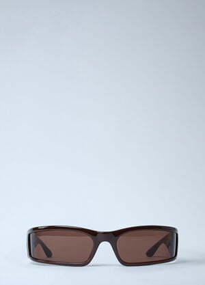 Balenciaga Sunset Rectangle Sunglasses Dark Brown bal0361004
