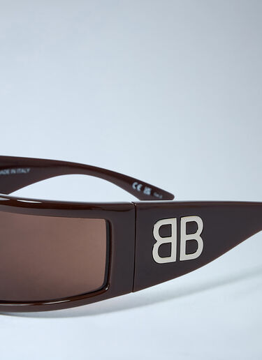 Sunset Rectangle Sunglasses Balenciaga Sunset Rectangle Sunglasses Dark Brown bal0361004