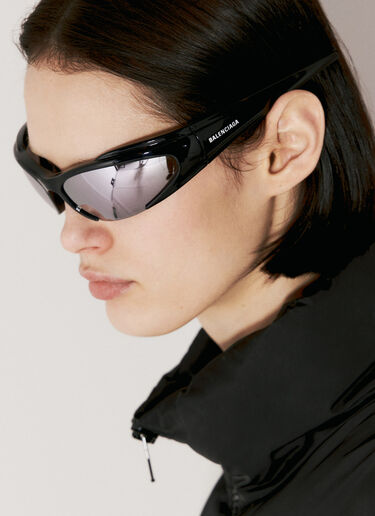 Balenciaga Reverse Xpander 矩形太阳镜 黑色 bcs0355010