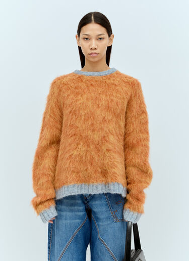Marled Alpaca Crewneck Sweater Brain Dead Marled Alpaca Crewneck Sweater Orange bra0355002