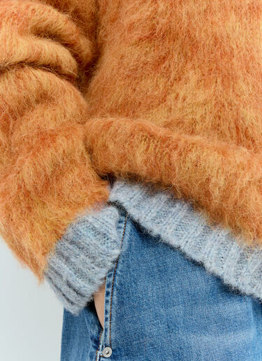 Marled Alpaca Crewneck Sweater Brain Dead Marled Alpaca Crewneck Sweater Orange bra0355002
