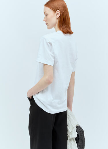 Comme Des Garçons PLAY 로고 패치 티셔츠 화이트 cpl0355012