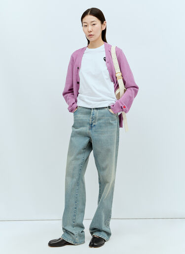 로고 패치 티셔츠 Comme Des Garçons PLAY 로고 패치 티셔츠 화이트 cpl0356004