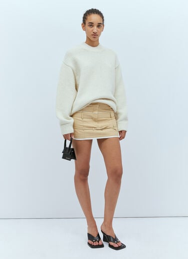 Rear Logo Print Knit Sweater Jacquemus Rear Logo Print Knit Sweater Beige jac0354001