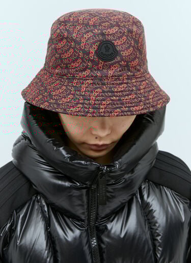 Moncler x adidas Originals 로고 프린트 버킷 햇 레드 mad0354011