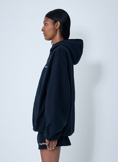 Hooded Logo Motif Sweatshirt Miu Miu Hooded Logo Motif Sweatshirt Blue miu0362002