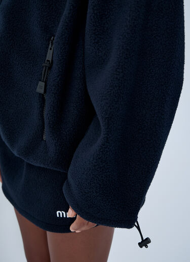 Hooded Logo Motif Sweatshirt Miu Miu Hooded Logo Motif Sweatshirt Blue miu0362002