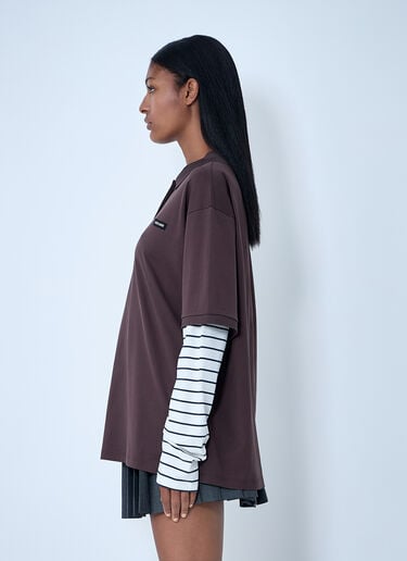 Set-Of-Three Logo Motif T-Shirts Miu Miu Set-Of-Three Logo Motif T-Shirts Brown miu0362004