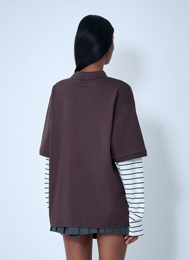 Miu Miu Set-Of-Three Logo Motif T-Shirts Brown miu0362004