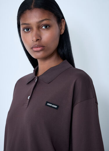 Miu Miu Set-Of-Three Logo Motif T-Shirts Brown miu0362004