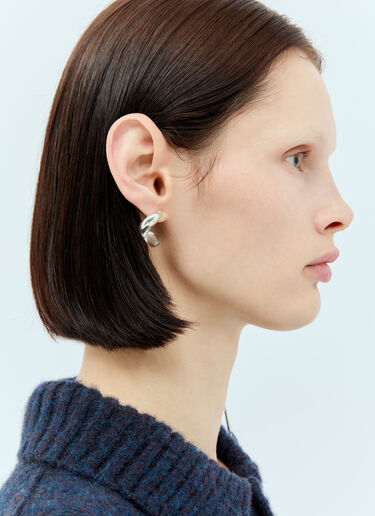 Milko Boyarov Extra Long Viscous Drop Earrings Silver mkb0355004