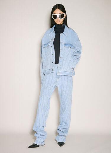 Spiral Denim Jacket Mugler Spiral Denim Jacket Light Blue mug0355002