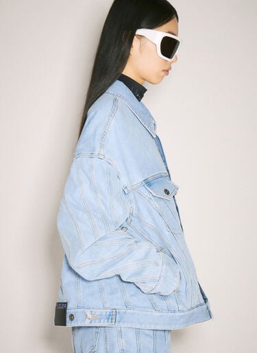 Spiral Denim Jacket Mugler Spiral Denim Jacket Light Blue mug0355002