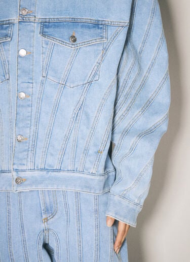 Spiral Denim Jacket Mugler Spiral Denim Jacket Light Blue mug0355002