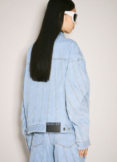 Spiral Denim Jacket Mugler Spiral Denim Jacket Light Blue mug0355002