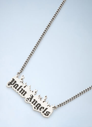 Burning Logo Necklace Palm Angels Burning Logo Necklace Grey pma0360038