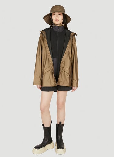 Rains Short Hooded Jacket Brown rai0348001