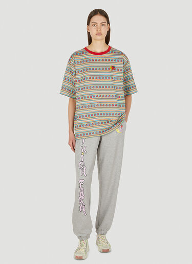 Sky High Farm Workwear 花卉条纹T恤 红 skh0350003