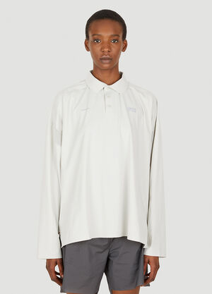 SLAM JAM Long Sleeve Polo Top White slj0349002