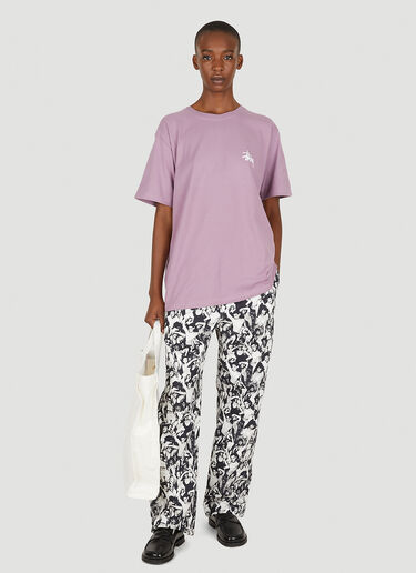 Stüssy 베이직 로고 프린트 T-셔츠 퍼플 sts0350025