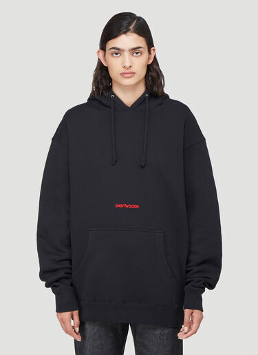 Saintwoods Logo Hooded Sweatshirt Black swo0342007