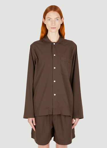 Classic Sleep Shirt Tekla Classic Sleep Shirt Brown tek0349026